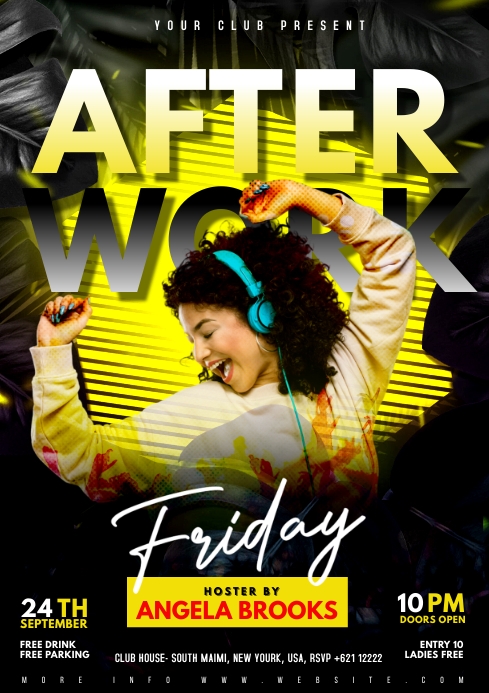 after work party flyer A3 template