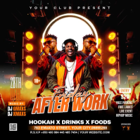 After Work Party Flyer Square (1:1) template