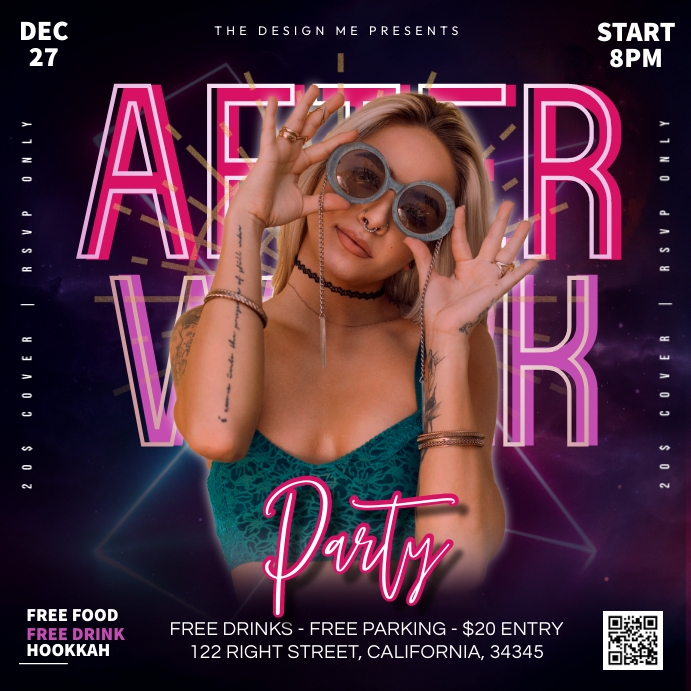 After Work Party Night Instagram Plasing template
