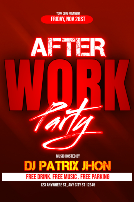 After work party poster Template | PosterMyWall