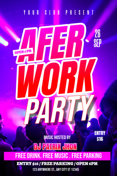After work party poster Template | PosterMyWall
