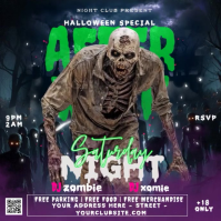 After Work Party Zombie Theme - Halloween Special Instagram Post template