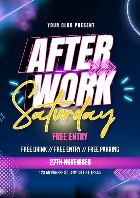 Saturday Paperwork after work saturday Template | PosterMyWall