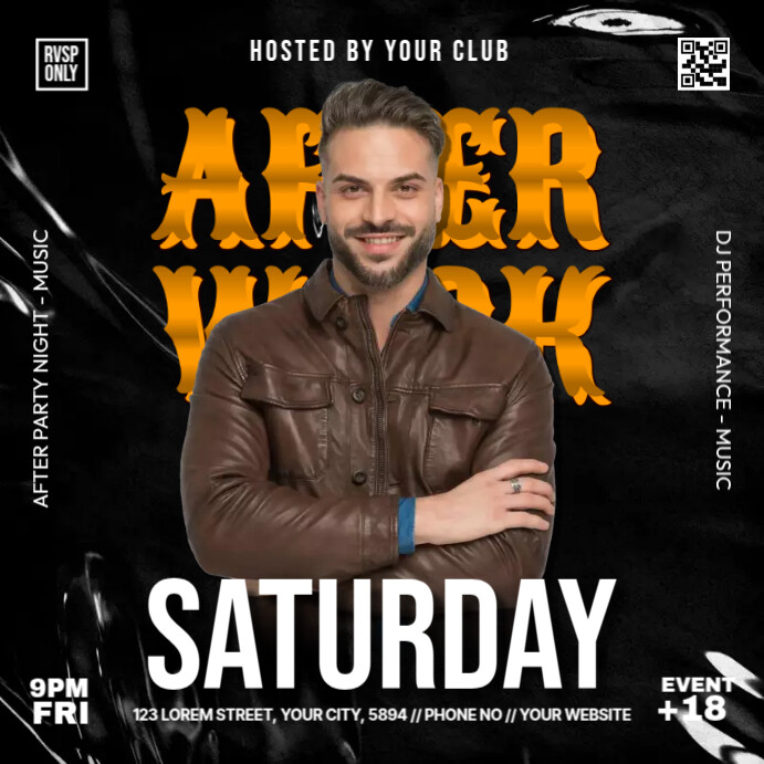 After Work Saturday Night Template | PosterMyWall