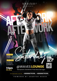 after work saturday party A4 template