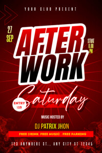 after work saturday poster template