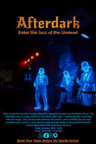 Afterdark Halloween Jazz Lounge Poster Template – Spooky Music Night Design