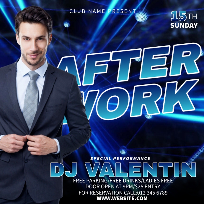 Afterwork DJ Night Party Instagram Plasing template