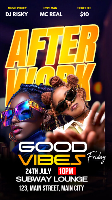 afterwork good vibes party Instagram Story template