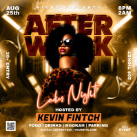 afterwork night party flyer Instagram Post template