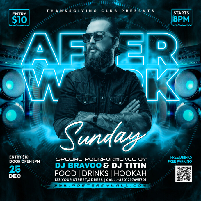 afterwork night party flyer Template | PosterMyWall