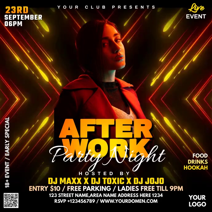 Afterwork party night (7) Template | PosterMyWall