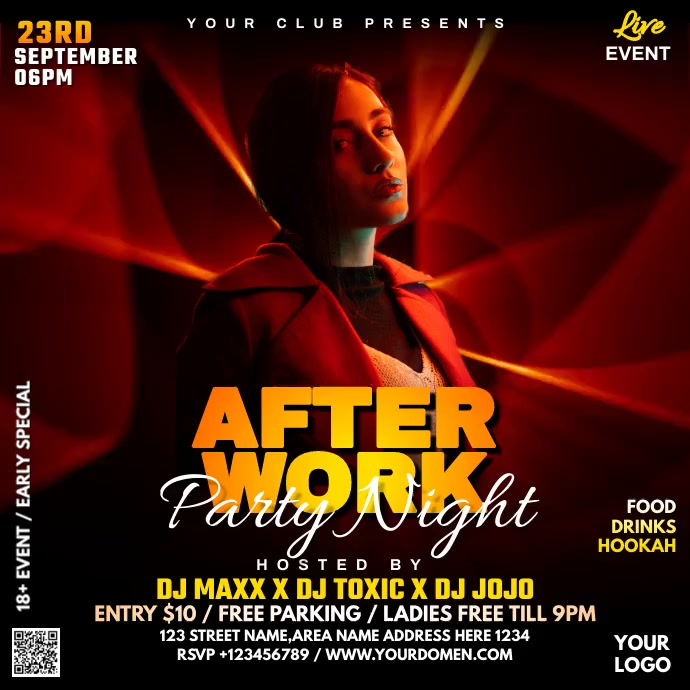 Afterwork party night Template | PosterMyWall