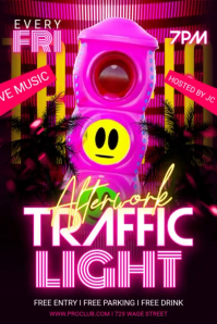 Afterwork Traffic Light Party Cartaz template