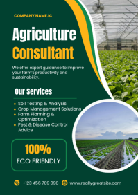 Agriculture Consultant Poster — Professional Farming Advisory Flyer | Editable A4 template