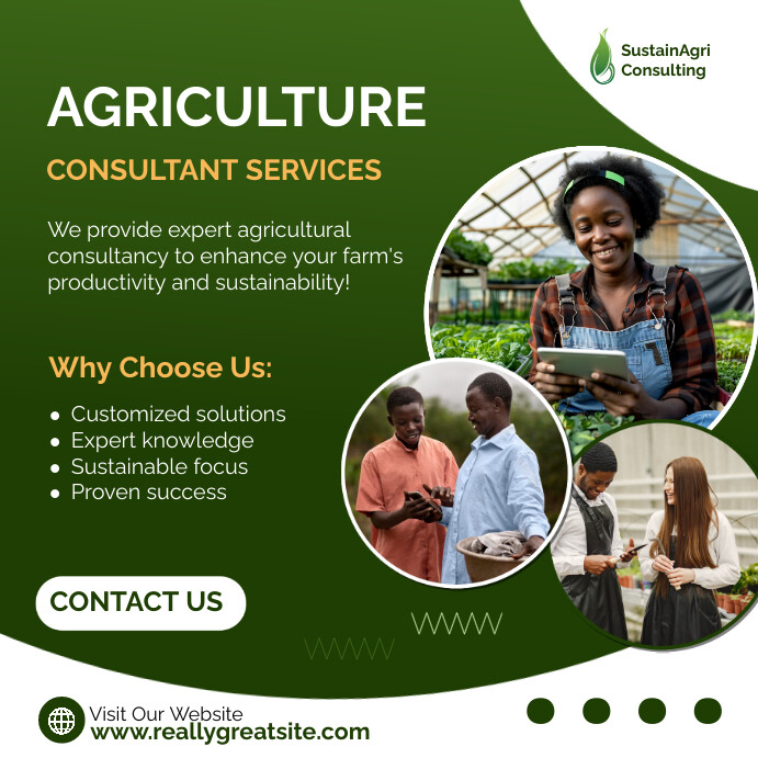 Agriculture Consultant Services Instagram Pos template