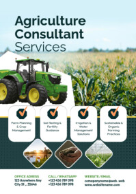 Agriculture Consultant Services Poster Template – Farming & Crop Advisory Design A2