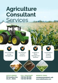 Agriculture Consultant Services Poster Template – Farming & Crop Advisory Design A2