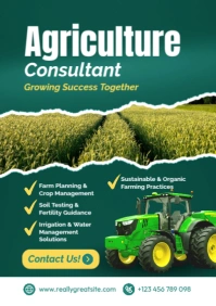 Agriculture Consultant Services Poster Template – Farming & Crop Advisory Design A2