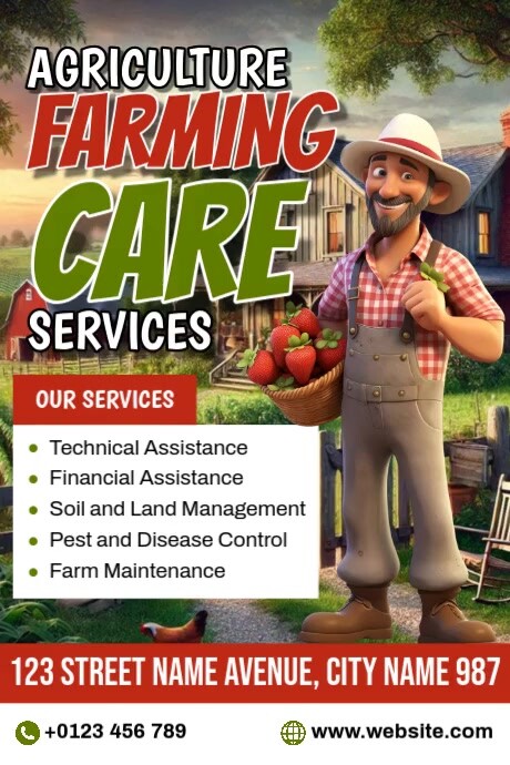Agriculture Farming Care Services Template | PosterMyWall