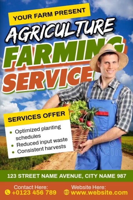 Agriculture Farming Service Plakkaat template