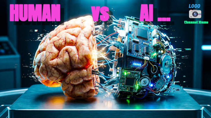 Human Vs Ai YouTube Thumbnail Template | PosterMyWall