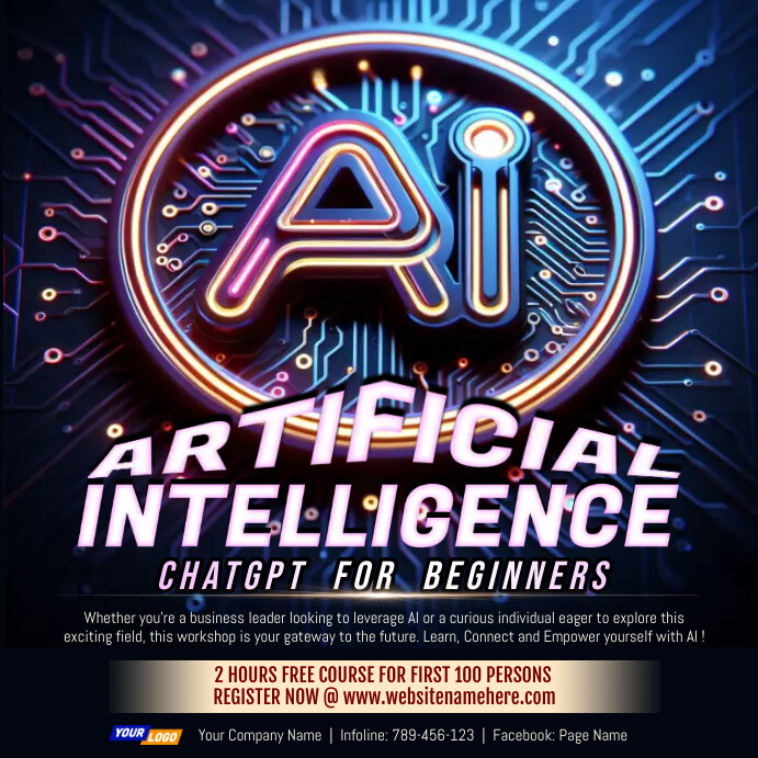 AI Courses Event Ad Flyer Template PosterMyWall