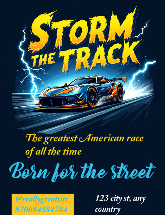 ai generated automotive poster design car flyer design racing car flyer design Folheto (US Letter) template