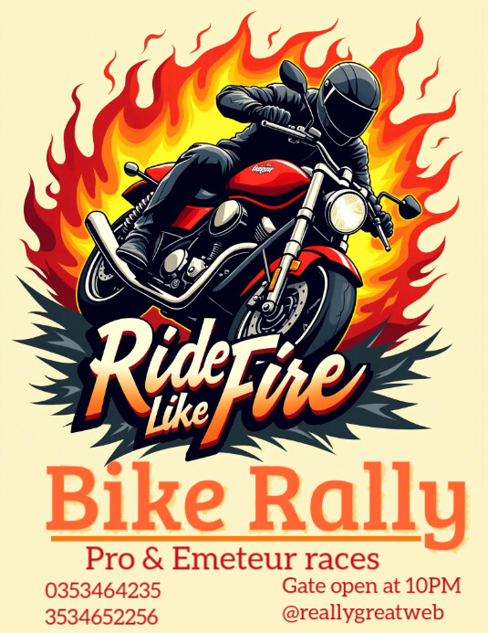 ai generated Bike Rally Poster, Bike Night Flyers, Bike Rally Flyer ...