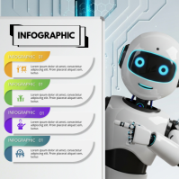 AI Infographics Digital Ads Poster Quadrato (1:1) template