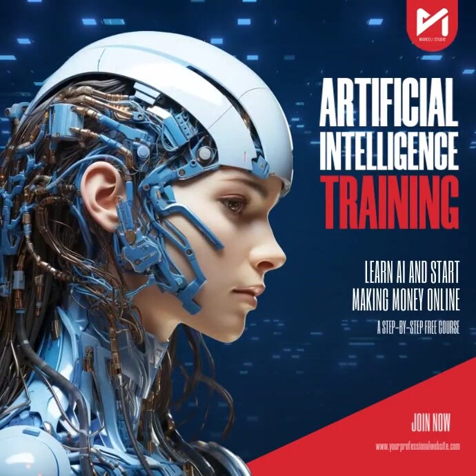 AI Online Course Ad Template PosterMyWall
