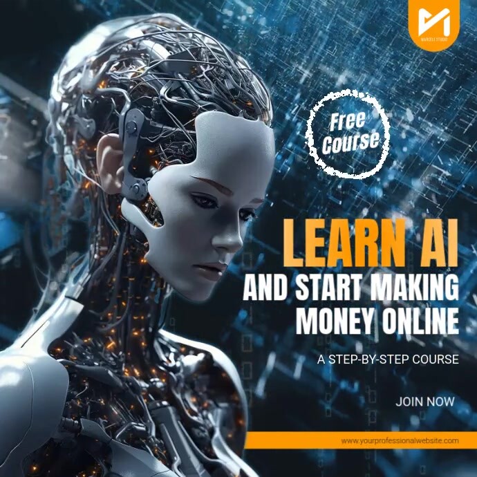 AI Online Course Template PosterMyWall