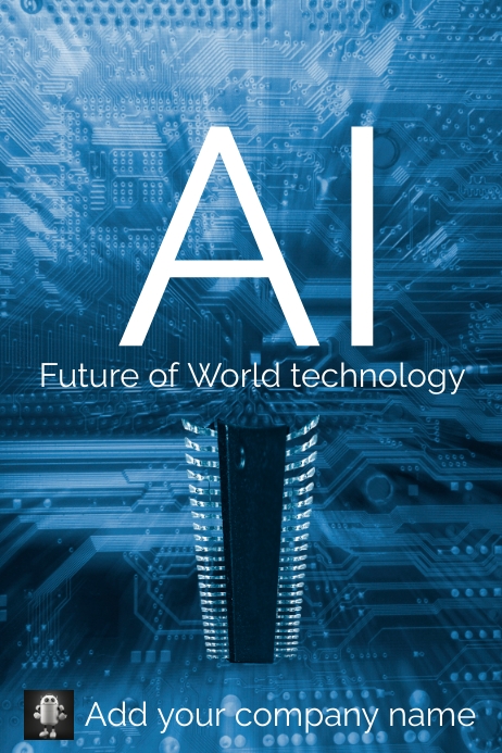 Simple Ai Poster Blue Ai Technology Posters Template | PosterMyWall