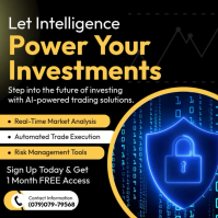 Black AI-Powered Investing Instagram Post Template