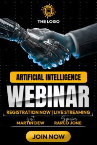 AI Webinar Training Póster template