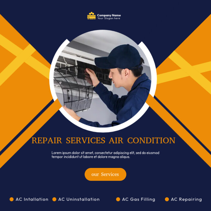 Air condition repair service social media post template | PosterMyWall