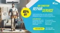 Air Condition Service and Solution offer banner Digital Display (16:9) template