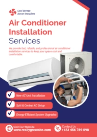 Air Conditioner Installation Services Poster Template – Professional Cooling & AC Repair A2