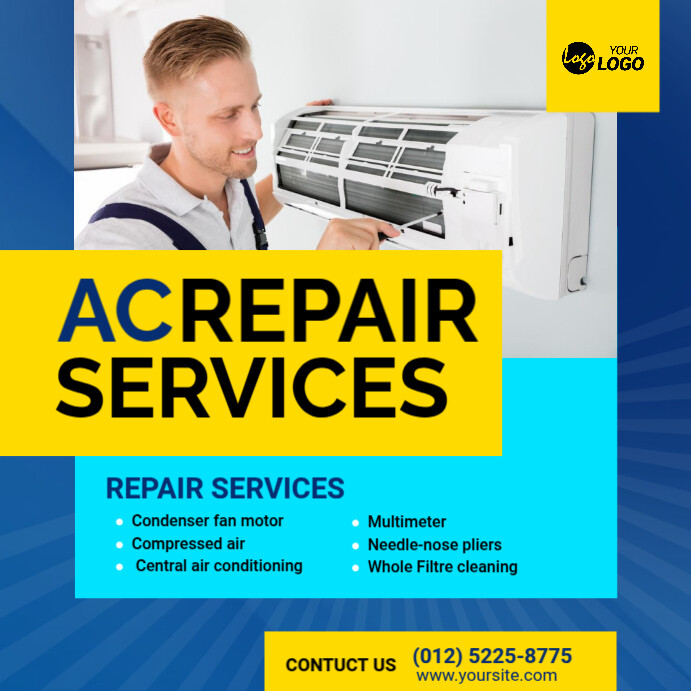 Copy of Air Conditioner Repair Service Ad | PosterMyWall