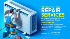 Air Conditioner Repair Service Ad Template Wpis na Twittera