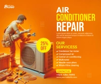 Air Conditioner Repair Service Ad Template Rectángulo Mediano
