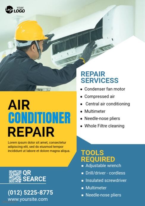 Ac Service Template Air Conditioner Repair Service Flyer Template | PosterMyWall
