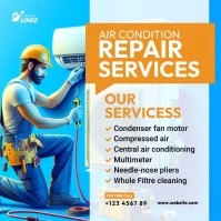 Air Conditioner Repair Service Instagram Post template