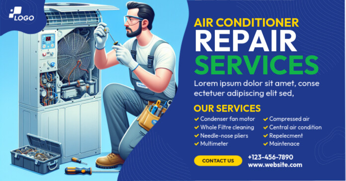 Ac Service Template air conditioner repair template | PosterMyWall