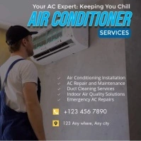 Modern Air Conditioner Services Flyer – Editable HVAC Marketing Template Instagram Post