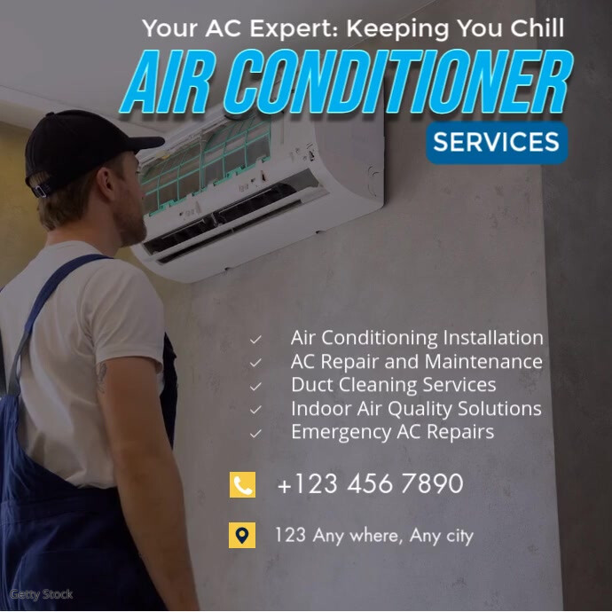 Air conditioner services ad Template | PosterMyWall