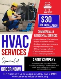 Air Conditioning HVAC Social Media Ad Hvac se Flyer (format US Letter) template