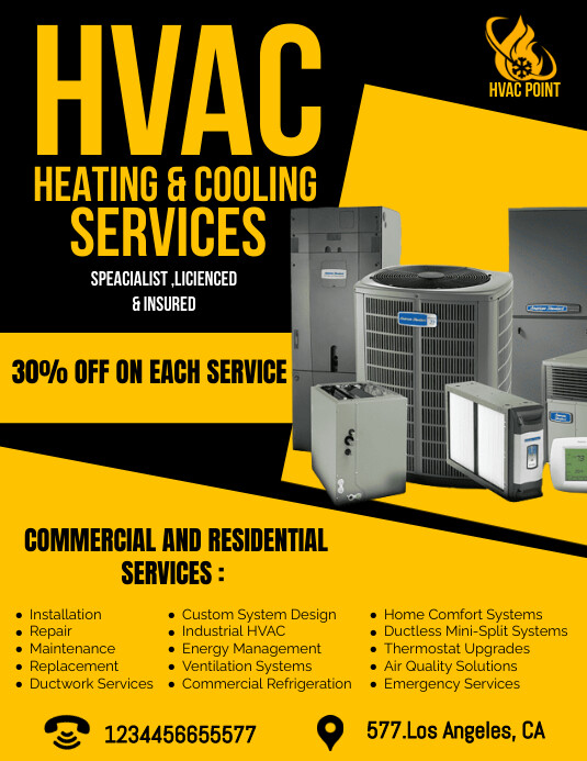 Air Conditioning HVAC Social Media Ad Hvac se Template PosterMyWall