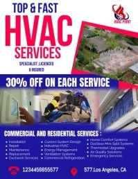 Air Conditioning HVAC Social Media Ad Hvac se Flyer (format US Letter) template