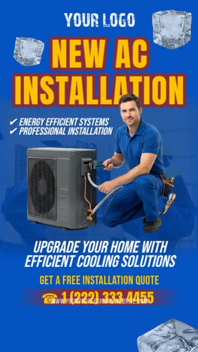 Air Conditioning Installation Video Ad Template | PosterMyWall